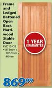Frame & Ledged Battened Open Back Hardwood Stable Door KYD1S-OB