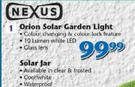 Orion Solar Garden Light Solar Jar