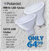 Polaroid 4W MR16 LED Globe & GU10 LED Globe-Each