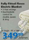 Pure Pleasure Single Fully Fitted Fleece Electric Blanket-91 x 188cm
