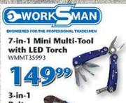Worksman 7-In-1 Mini Multi-Tool With LED Torch WMMT35993