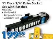 Worksman 11 Piece 1/4" Drive Socket Set With Ratchet WMSS177-Per Set