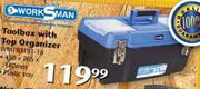 Worksman Toolbox With Top Organizer WMT83181016