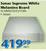 Sonae Supreme White Melamine Board NLMWDF16TE2718N-16mm Each