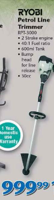 Special Ryobi Petrol Line Trimmer RPT 3000 m.guzzle .za