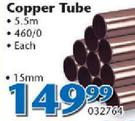 Copper Tube 15mmx5.5m-Each
