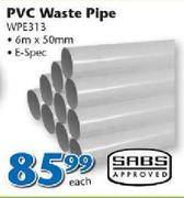 PVC Waste Pipe 6mx50mm-Each