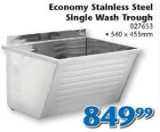 Economy Stainless Steel Single Wash Trough 540x455mm
