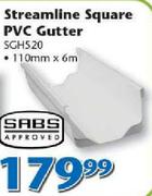 Streamline Square PVC Gutter 110mm x6m