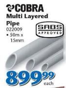 Cobra Multi Layered Pipe 50mx15mm-Each