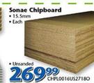 Sonae 15.5mm Unsanded Chipboard-Each