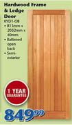 Swartland Hardwood Frame & Ledge Door KYD1-08-813mmx2032mmx40mm