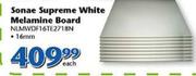 Sonae 16mm Supreme White Melamine Board NUMWDF16TE2718N-Each