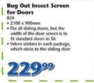 Bug Out Insect Screen For Doors-2100x900mm