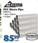 Marley PVC E-Spec Waste Pipe WPE313-6mx50mm Each
