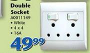 Double Socket 4x4 16A White A0011149
