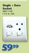 Single + Euro Socket 4x4 16A A0011150
