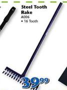 Steel Tooth Rake 16 Tooth A006