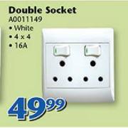 Double Socket 4x4 16A White A0011149