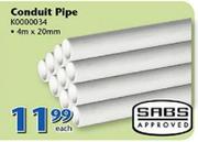 SABS Conduit Pipe 4mx20mm K0000034-Each