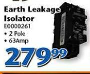 Earth Leakage Isolator 2 Pole 63Amp E0000261