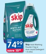 Skip Auto Washing Powder 2kg Or Auto Liquid Detergent 1.5Ltr-Each