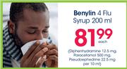 Benylin 4 Flu Syrup-200ml Each