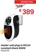 Milex 500W Nanotech Wall Plug-In Heater (Black) 81483310