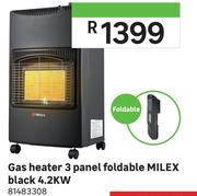 Milex 4.02Kw 3 Panel Foldable Gas Heater (Black) 81483308