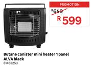 Alva 1 Panel Butane Canister Mini Heater (Black) 81465253