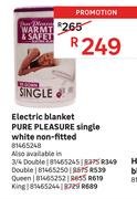 Pure Pleasure White Non Fitted Single Electric Blanket 81465248