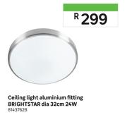 Brightstar Celing Light Aluminium Fitting Dia 32cm 24W 81437628