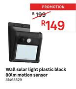 Wall Solar Light Plastic Black 80LM Motion Sensor 81465529