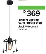 Brightstar Pendant Lighting Metal Black W16cm E27 81454739