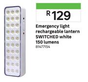Switched Emergency Light Rechargeable Lantern White 150 Lumens 81477154