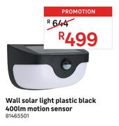 Wall Solar Light Plastic Black 400LM Motion Sensor 81465501