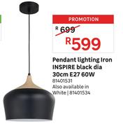 Inspire Pendant Lighting Iron Black Dia 30cm E27 60W 81401531
