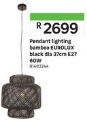 Eurolux Pendant Lighting Bamboo Black Dia 37cm E27 60W 81483244