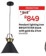 Bright Star Pendant Lighting Iron Black With Gold Dia 27cm 81449597