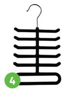 Spaceo Black Flocked Hanger For Ties 81401020