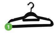 Spaceo Velvet Hangers With Rotating Black Set Of 8 81461765