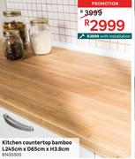 Kitchen Countertop Bamboo L245cm x D65cm x H3.8cm 81455505