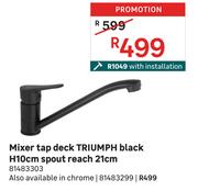 Triumph Mixer Tap Deck Chrome H10cm Spout Reach 21cm 81483299