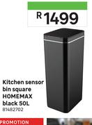 Homemax Kitchen Sensor Bin Square Black 50L 81482702