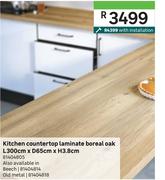 Kitchen Countertop Laminate Boreal Oak L300cm x D65cm x H3.8cm 81404805