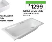 Bathtub Acrylic White L170cm x W70cm 81453908