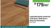 Laminate Plank Sundsvall L129.2cm x W19.3cm x 6mm (2.74Sqm/Box) 81477259-Per Sqm