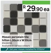Hilton Mosaic Porcelain Tile L30cm x W30cm 81456056-Each