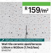 Wall Tile Ceramic Oasis Terazzo L50cm x W20cm (1.7Sqm/Box) 81482747-Per Sqm
