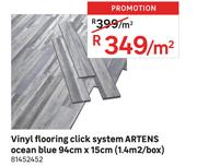 Artens Vinyl Flooring Click System Ocean Blue 94cm x 15cm (1.4Sqm/Box) 81452452-Per Sqm